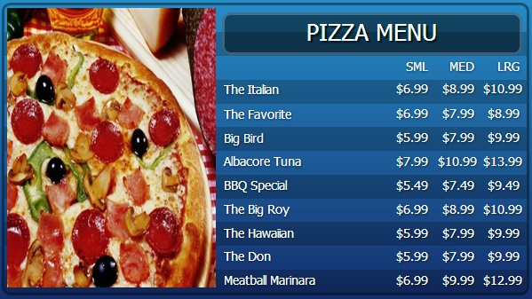 digital menu boards price