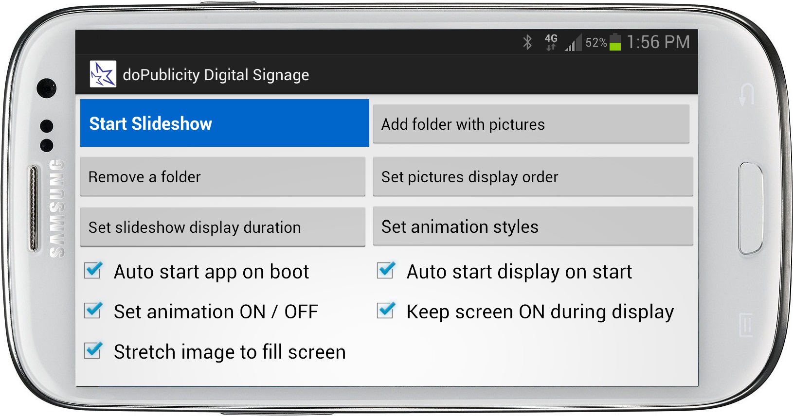 File synchronization from Google Drive  Slideshow - Free digital signage  software for Android